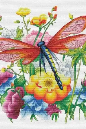kit ricamo a punto croce - Libellula multicolore - Nova Sloboda Nuova Collezione