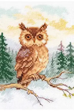Vendita Finale kit ricamo a punto croce - Racconti dalla foresta - Gufo - Alisa