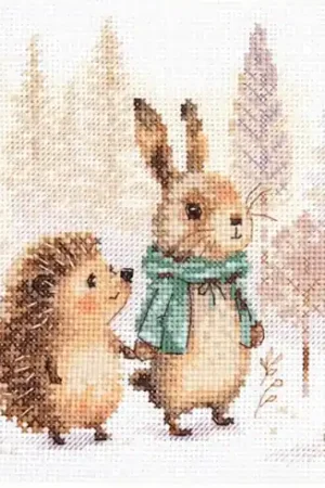 kit ricamo a punto croce - Storie dal bosco - Il coniglio e il riccio - Alisa Compra Adesso