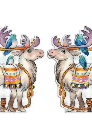 Kit di ornamenti da ricamare - renne - MP Studia A Buon Prezzo