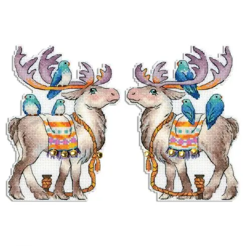 Kit di ornamenti da ricamare - renne - MP Studia A Buon Prezzo