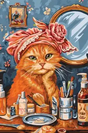 Compra Online Kit di pittura per numero - Il boudoir del gatto - Wizardi