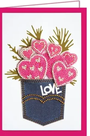 Kit di schede da ricamo con perline - Cuore aperto - Abris Art Acquista Ora