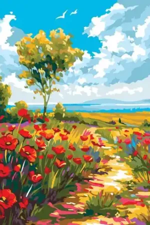 Kit di pittura per numero - Giornata estiva - Wizardi Popolare