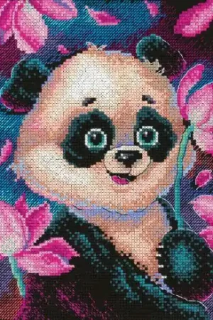 kit ricamo a punto croce - Panda romantico - MP Studia Compra Oggi Stesso