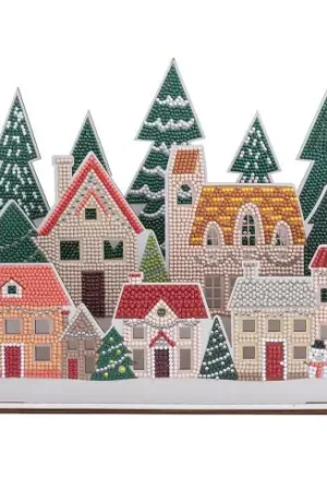 Esclusivo Porta-diamanti - villaggio di Natale - Crystal Art D.I.Y