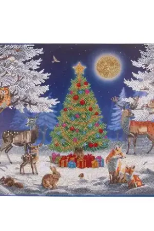 Reso Gratuito Kit ricamo diamante su telaio - Incontro nella foresta - Crystal Art D.I.Y