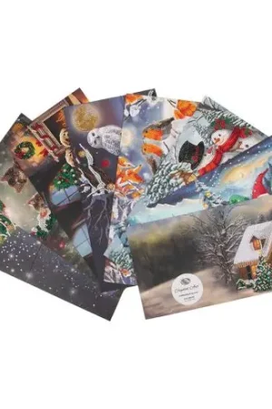 Carta con ricamo a diamante - Set di 8 biglietti d'auguri - Crystal Art D.I.Y Ultime Pezzi