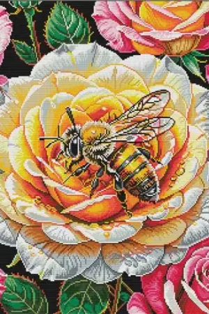 kit ricamo a punto croce - Raccoglitore di miele - Nova Sloboda Offerta Lampo