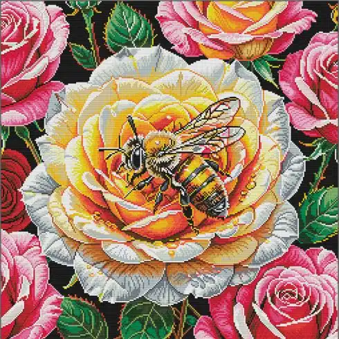 kit ricamo a punto croce - Raccoglitore di miele - Nova Sloboda Offerta Lampo