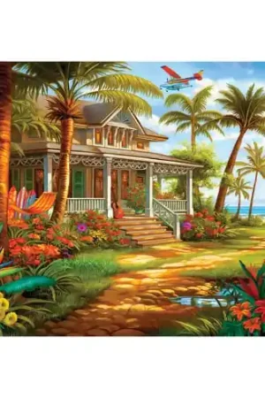 Occasione puzzle - Casa con palme - 1500 pezzi - Castorland