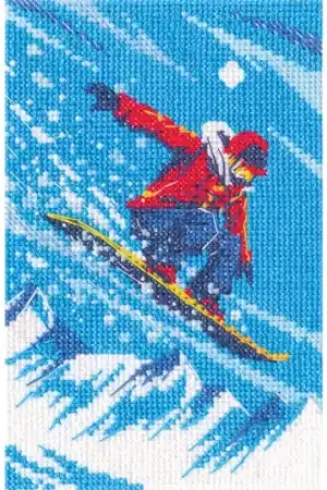 kit ricamo a punto croce - Snowboarder - RTO Promozione Esclusiva