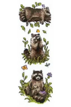 kit ricamo a punto croce - Tre procioni - Riolis Sconto