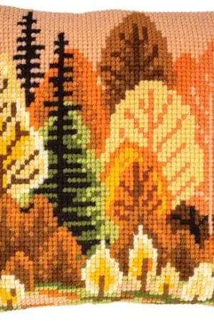 Kit cuscino fori grossi - Foreste d'autunno - Vervaco Offerta