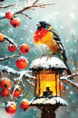 Ultimissimo Modello Kit ricamo diamante su telaio - Ciuffolotto - Art City