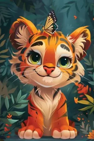 Kit ricamo diamante su telaio - Tiger and butterfly - Art City Promo Stagionale