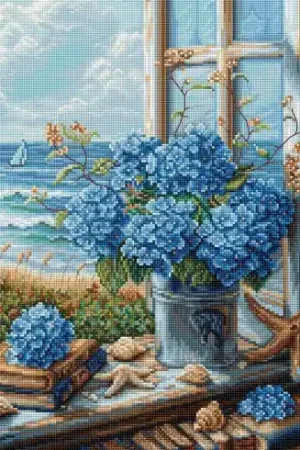 kit ricamo a punto croce - vista mare - Luca-S Prezzo Scontato