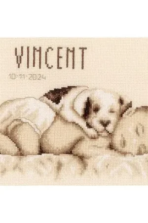 Promozione Esclusiva kit ricamo a punto croce - Bambino e cane - Vervaco