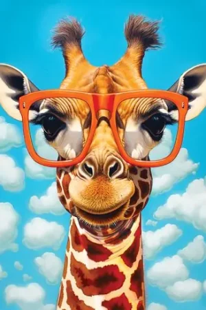 Kit ricamo diamante su telaio - Giraffa con occhiali - Art City Soddisfatti O Rimborsati