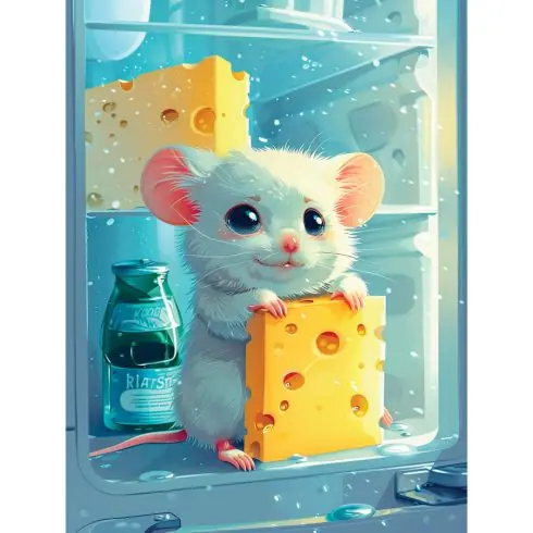 Kit ricamo diamante su telaio - Topo e formaggio - Art City Occasione