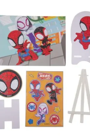 Quantità Limitata Kit di ricamo a diamante per bambini - Set multiattività Spiderman - Crystal Art D.I.Y