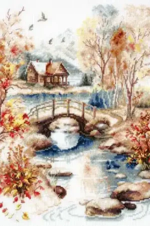 kit ricamo a punto croce - Acquerelli d'autunno - Magic Needle Offerta