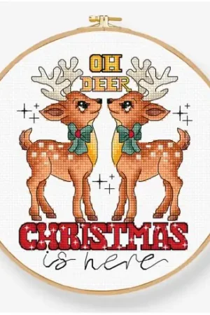 Kit per ricamo a punto croce con tamburo - Il Natale è arrivato - Letistitch Esclusivo