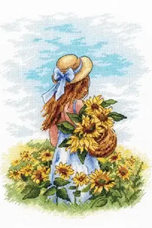 Affare kit ricamo a punto croce - Attraverso il campo di girasoli - MP Studia