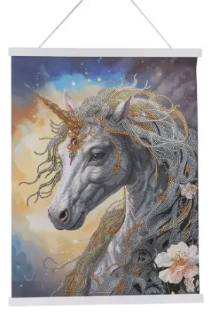 Banner a diamante - Unicorno cosmico - Crystal Art D.I.Y Solo Oggi