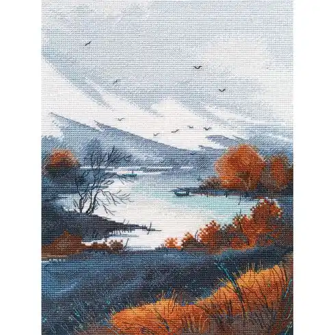 kit ricamo a punto croce - Le montagne amano il silenzio - Oven Economico