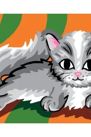 Kit di tela per bambini - Gatto - Luc Créations Solo Oggi