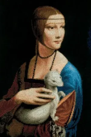 kit ricamo a punto croce - La signora con l'ermellino - Riolis Sconto