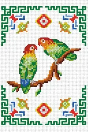 kit ricamo a punto croce - Uccelli - Luc Créations Professionale
