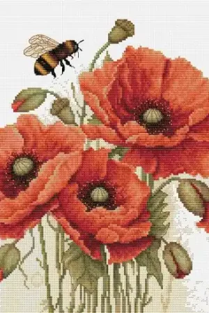 Promozione kit ricamo a punto croce - Lo splendore dei papaveri estivi - Luca-S