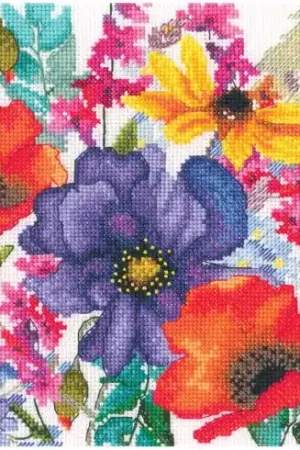 Vendita Finale kit ricamo a punto croce - I fiori della felicità 1 - RTO