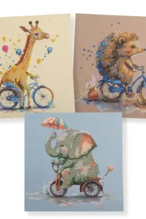 Ultime Pezzi Carta con ricamo a diamante - Confezione di animali per bambini - Crystal Art D.I.Y