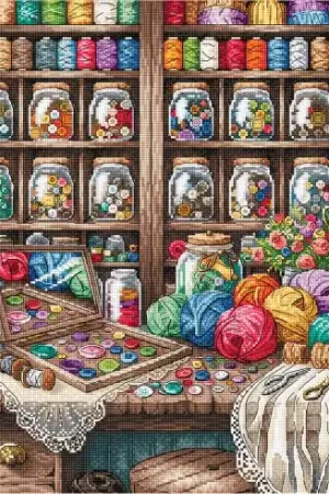 kit ricamo a punto croce - Officina di cucito - Ava Novità