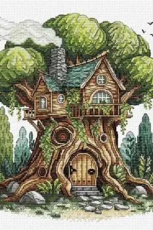 kit ricamo a punto croce - Casa sull'albero - Ava Quantità Limitata