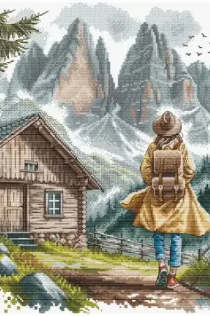 Super Prezzo kit ricamo a punto croce - At the foot of the mountains - Ava