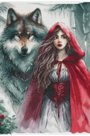 Ultime Pezzi kit ricamo a punto croce - La ragazza e il lupo - Ava