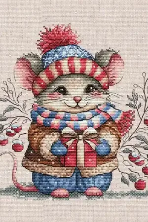 Bestseller kit ricamo a punto croce - La topolina e la sua sciarpa - Ava