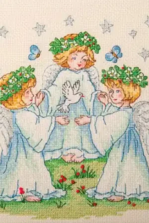 Offerta Limitata kit ricamo a punto croce - I tre angeli - Charivna Mit