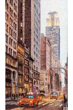 kit ricamo a punto croce - Cuscino da ricamare New York - Charivna Mit Pagamento Sicuro