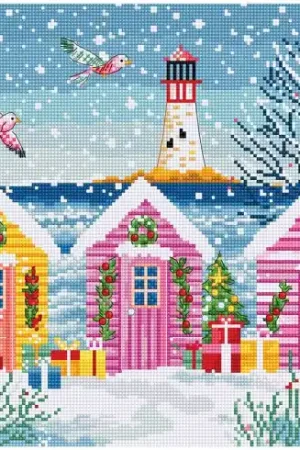 Ultimissimo Modello kit ricamo a punto croce - Capanne nella neve - Letistitch