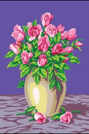 Canovaccio antico - Vaso di rose - Gobelin. L Novità