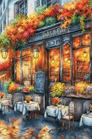 Offerta Speciale kit ricamo a punto croce - Caffè in autunno - Ava