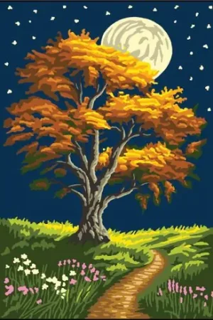 Canovaccio antico - Albero al chiaro di luna - Gobelin. L Esclusivo