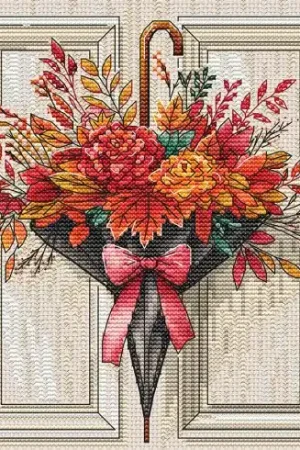 kit ricamo a punto croce - Decorazione autunnale - Ava Affare