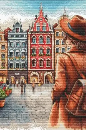 Professionale kit ricamo a punto croce - Centro storico di Bruges - Ava