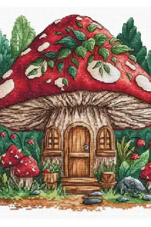 Non Perdere kit ricamo a punto croce - Capanna dei funghi - Ava
